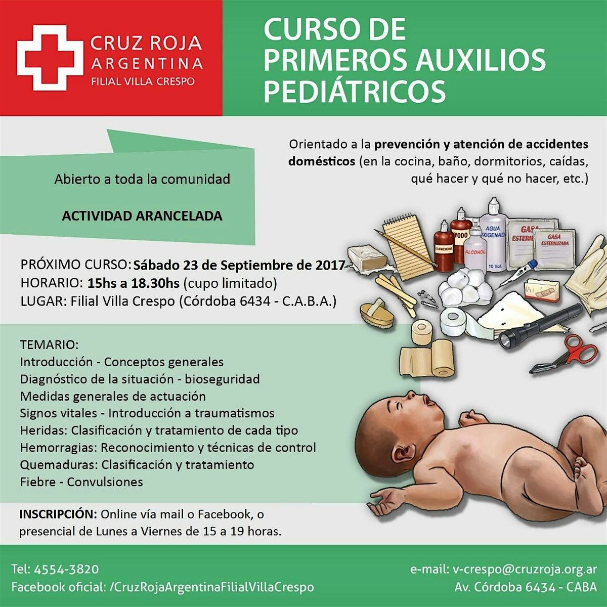 Curso de Primeros Auxilios en Cruz Roja (martes 02-07-24) 18 a 22 hs.