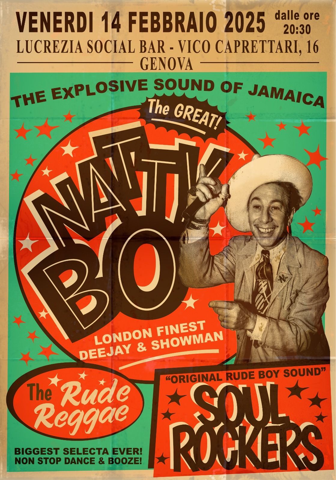 NATTY BO (UK) al LUCREZIA da Londra con SOULROCKERS & THE RUDE REGGAE