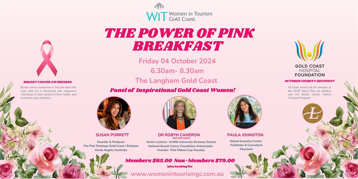 Women in Tourism Gold Coast October 'The Power of Pink'  Breakfast