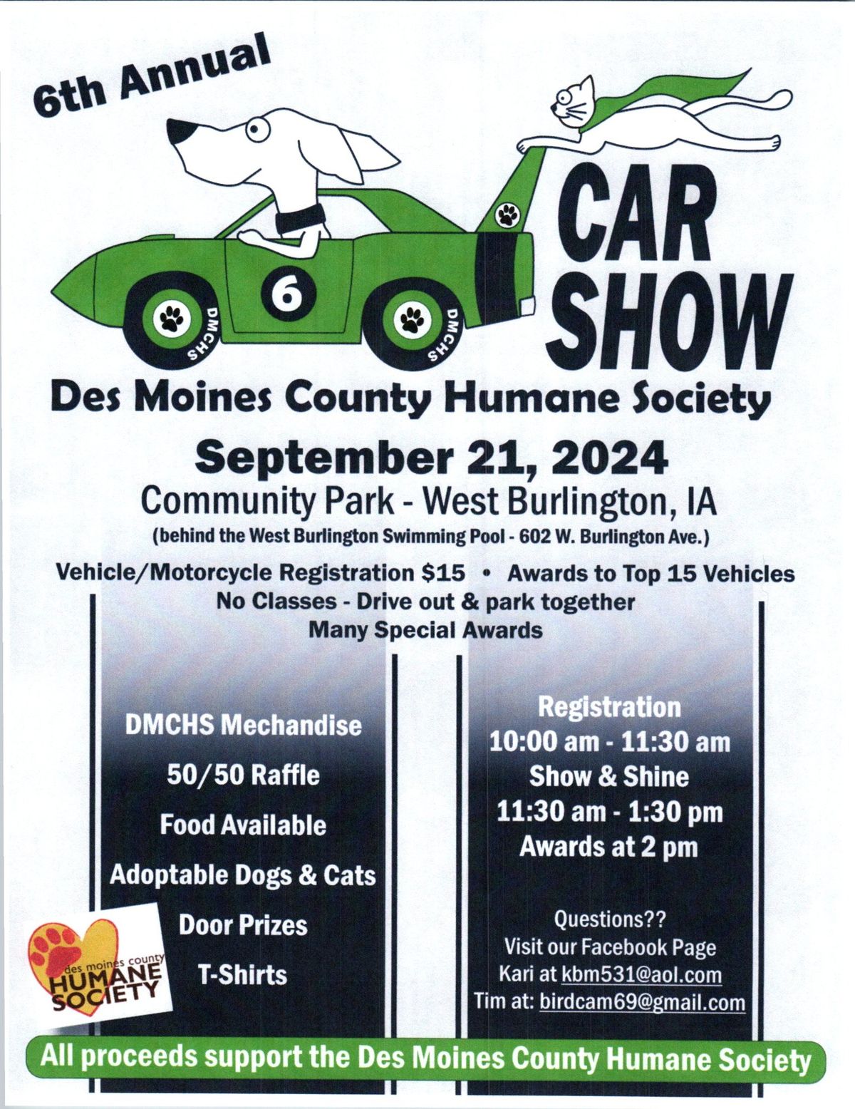 6th Annual Des Moines County Humane Society Car Show