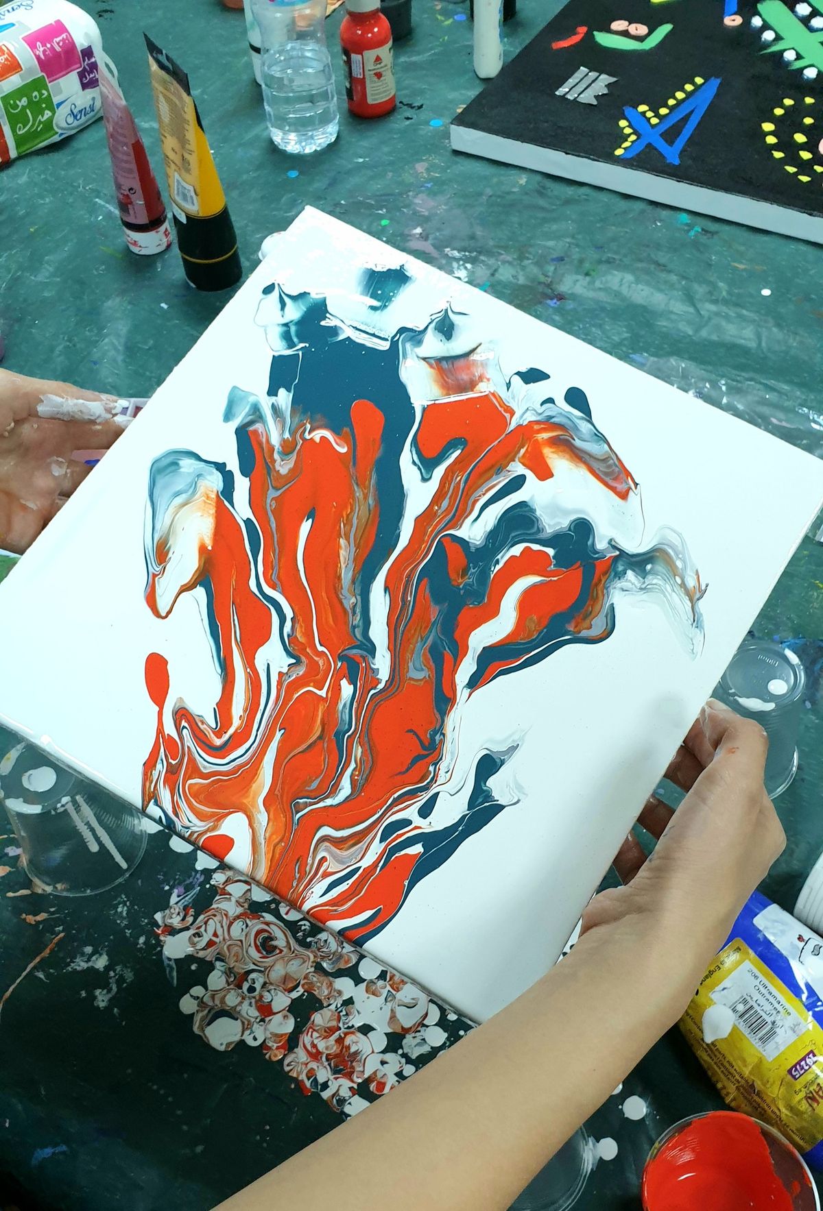  One Class Workshop "Fluid Painting" 3 Hrs.