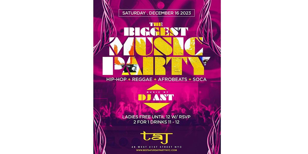 Our BIGGEST MUSIC PARTY THIS SATURDAY  w\/ DJ Ant