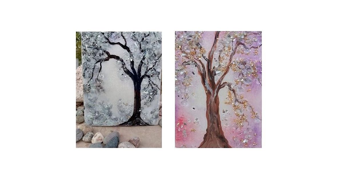 PAINT AND RESIN TREES ON WOOD