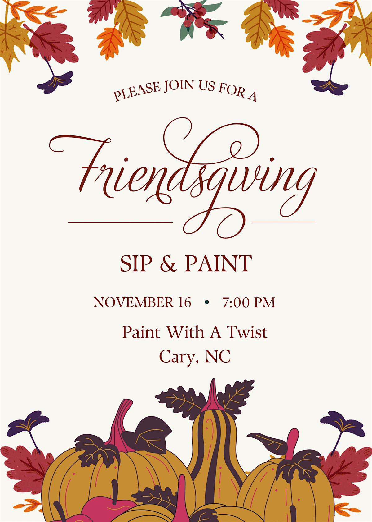 BGOR Friendsgiving Sip & Paint