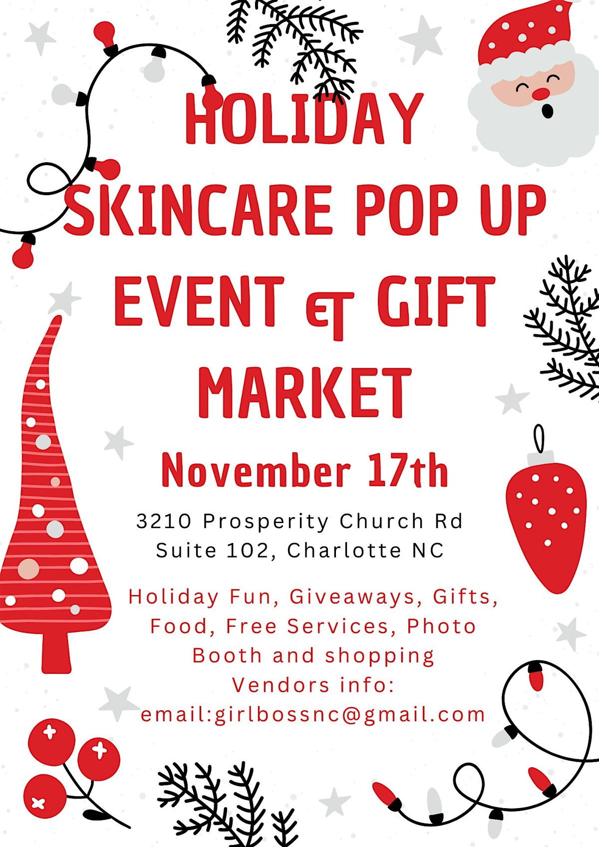 Holiday Skincare Pop Up Event & Gift Market