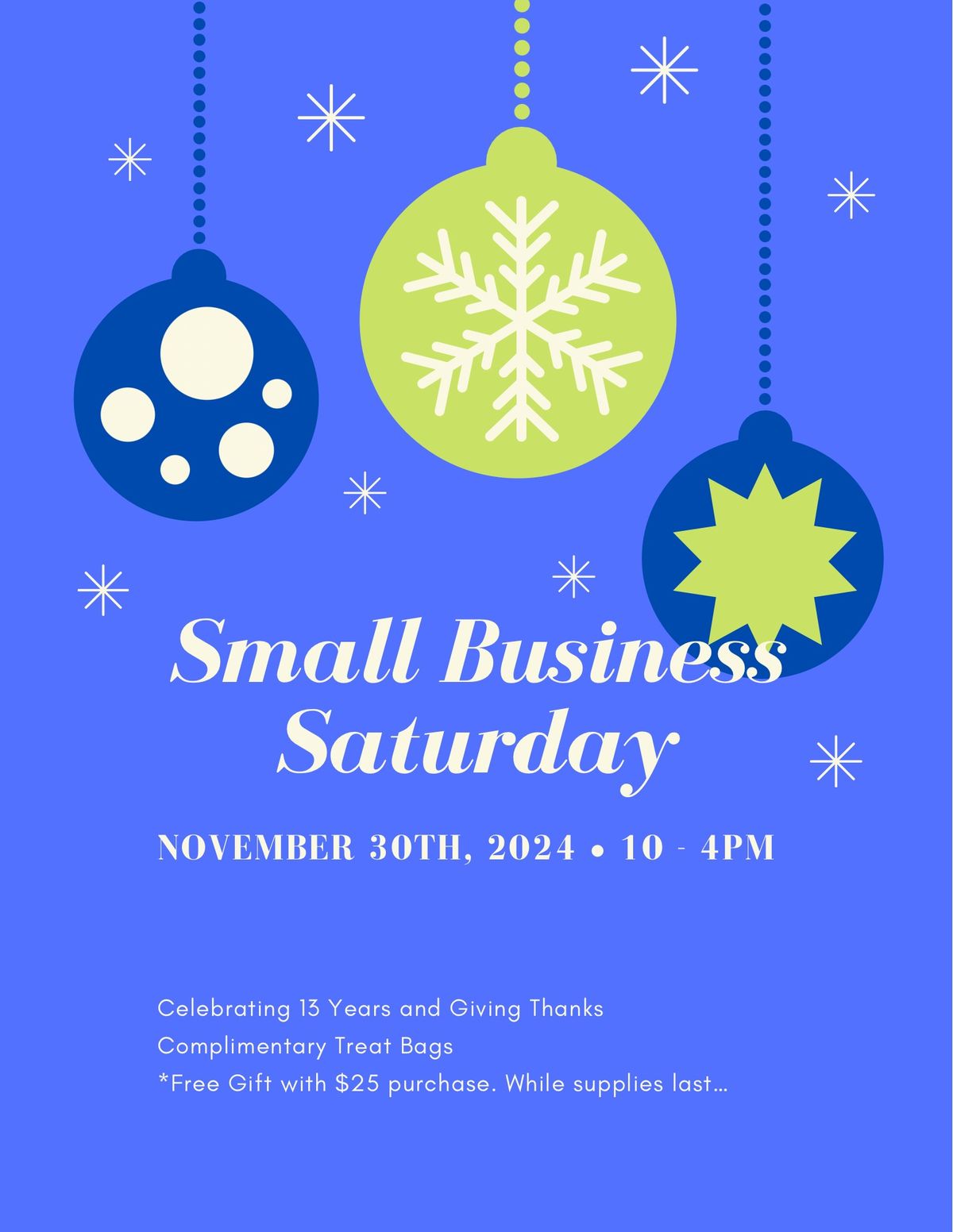 Celebrating 13 years on Small Business Saturday 