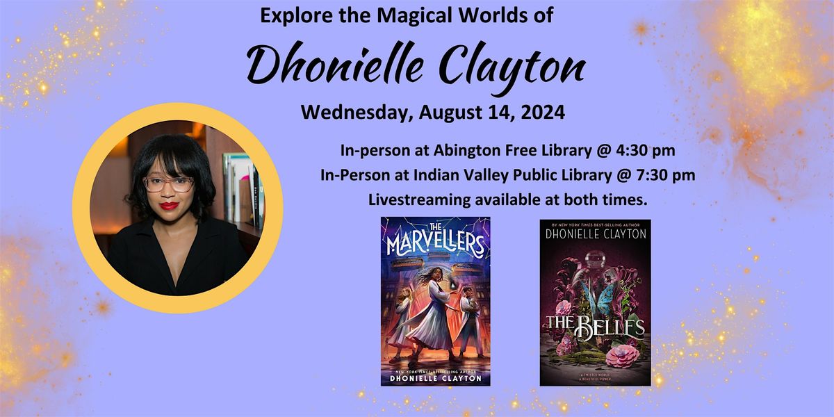 MontCo Teen Author Tour: Dhonielle Clayton 4:30 pm Livestream