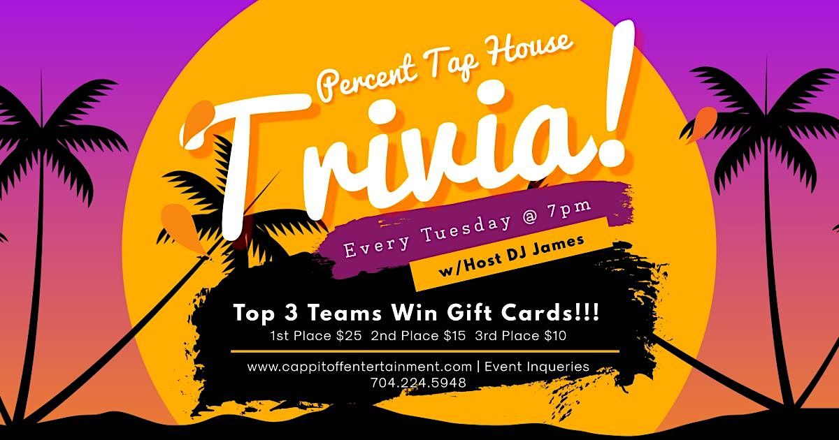 Tuesday General Knowledge Trivia at Percent Tap House