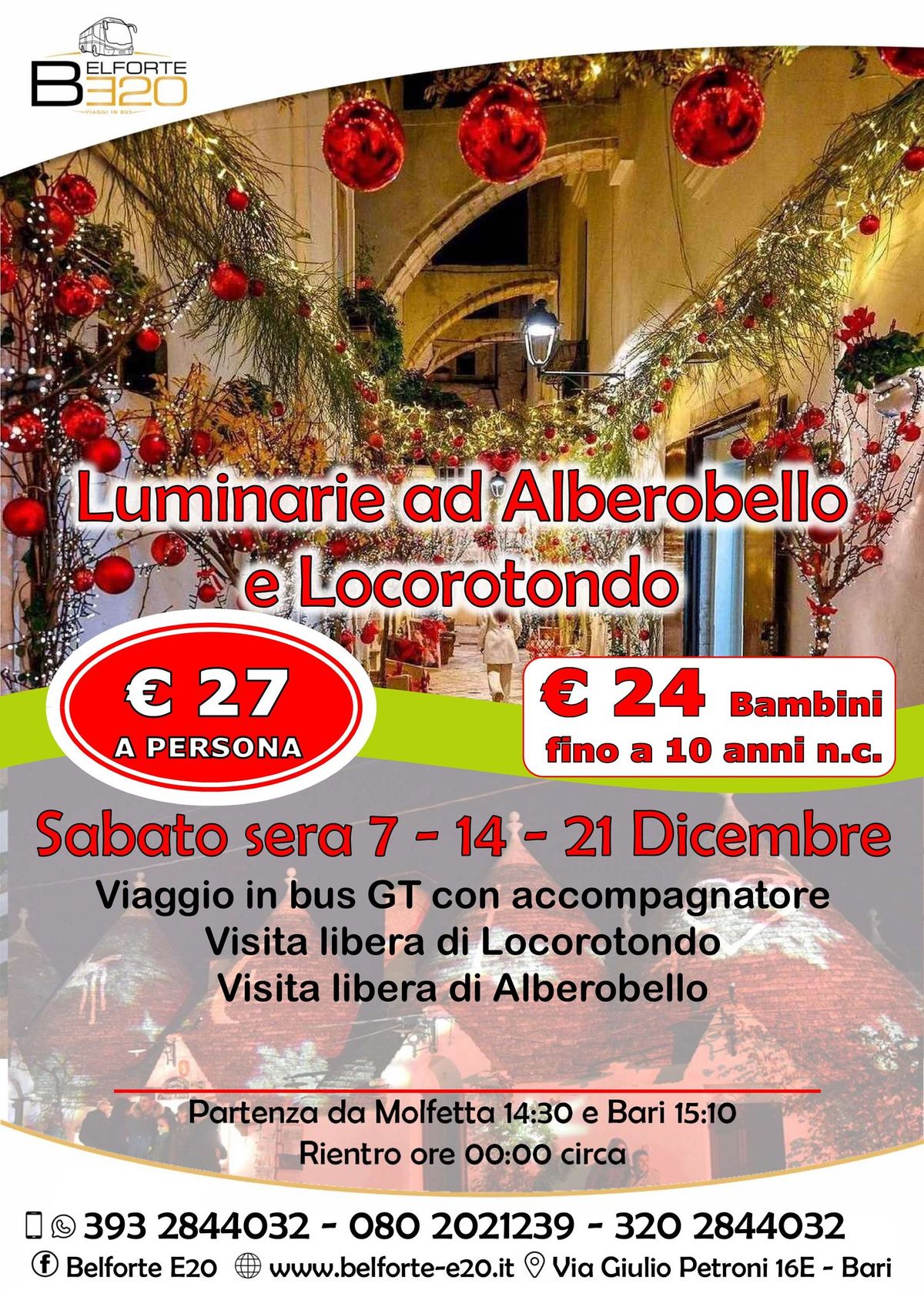 Luminarie ad Alberobello e Locorotondo 14 Dicembre 2024  By BE20