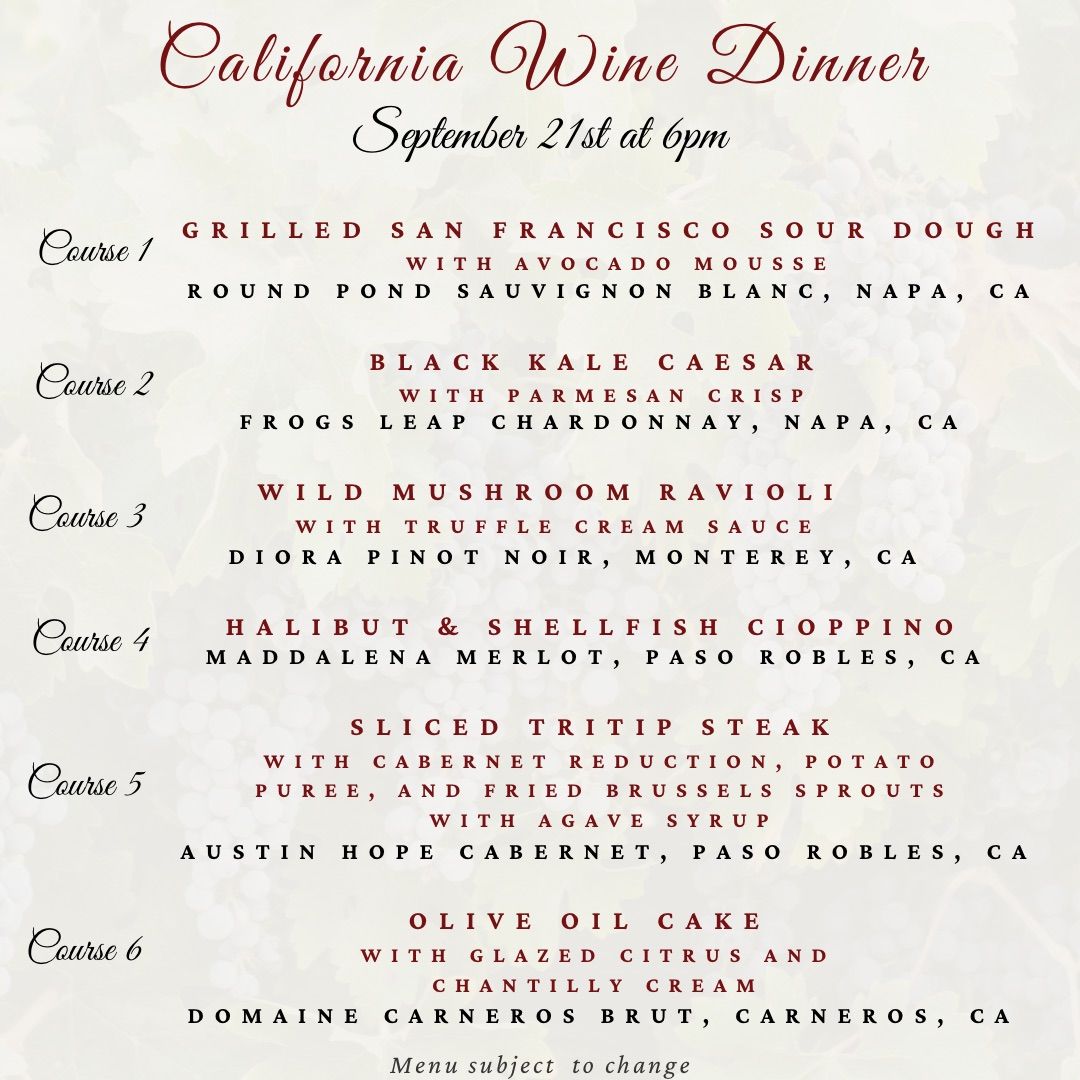 California Wine Dinner