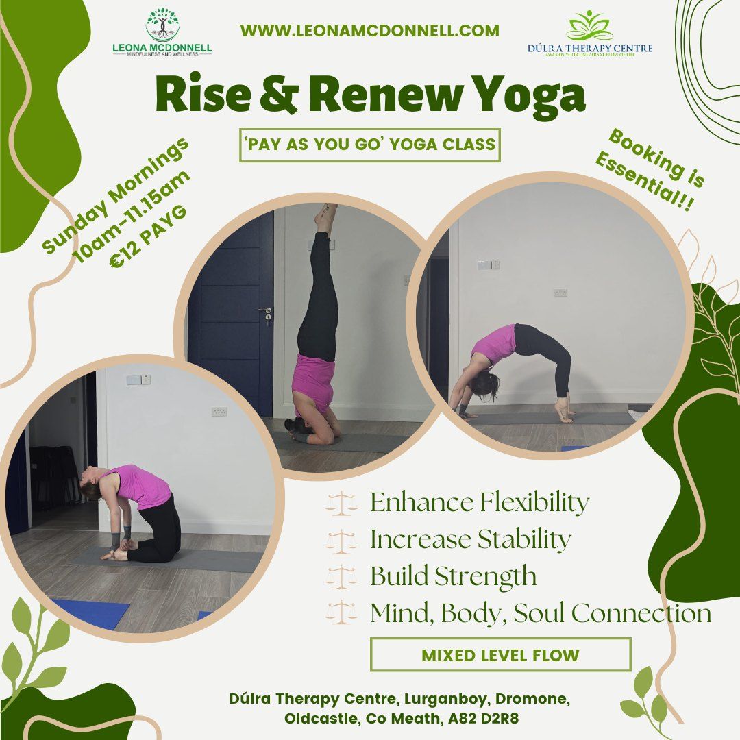 'Rise & Renew Yoga Class for Adults - Weekly Sunday Mornings at 10am!