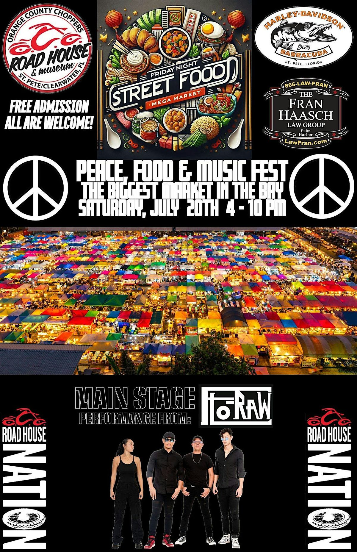 OCC Roadhouse presents the Mega Night Market\u2019s Peace, Food & Music Fest!