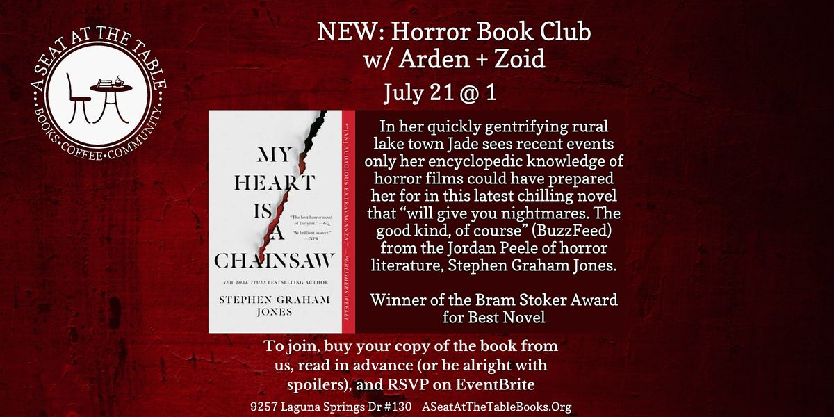 NEW: Horror Book Club w\/ Arden & Zoid: My Heart is a Chainsaw