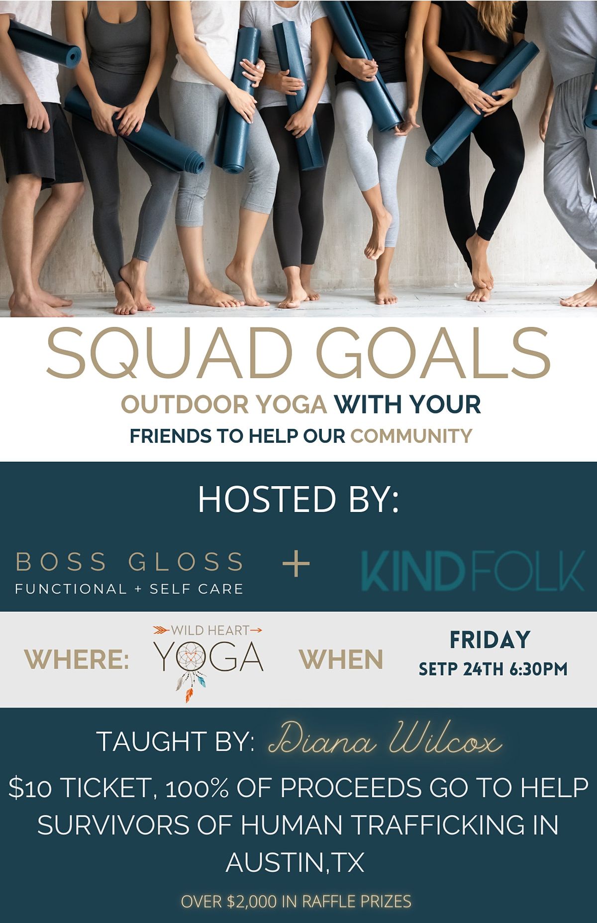 CHARITY YOGA EVENT  WITH BOSS GLOSS AND KINDFOLK