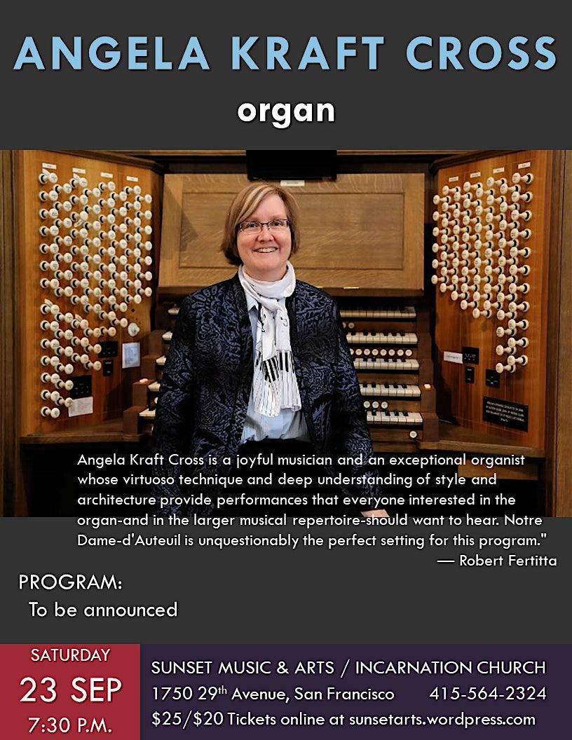 Angela Kraft Cross, organist
