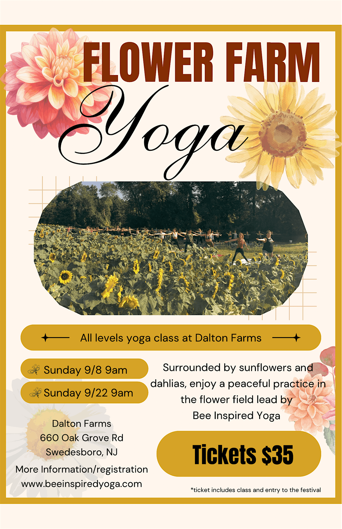 Flower farm yoga
