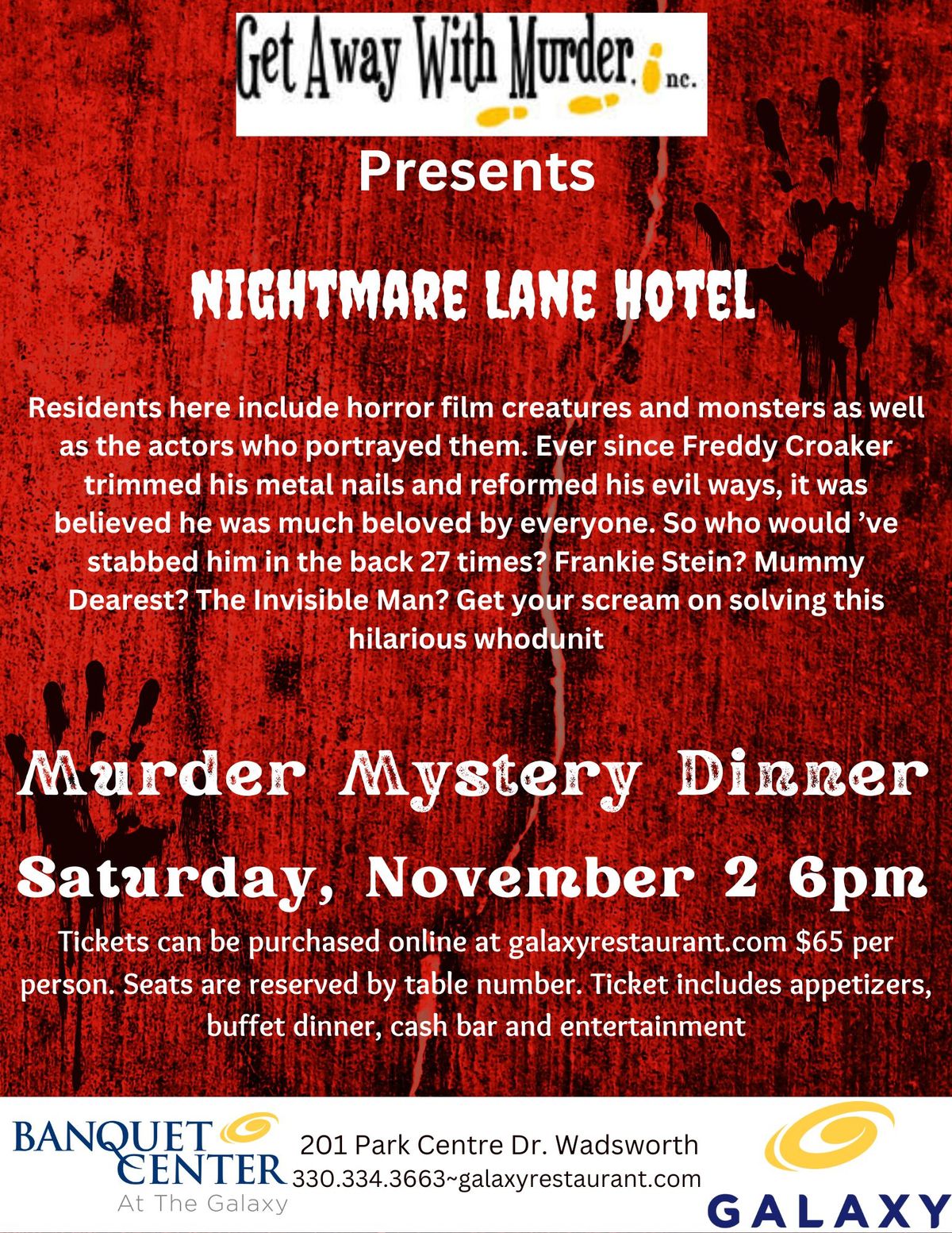 Nightmare Lane Hotel - A Get Away with Murder Dinner Event