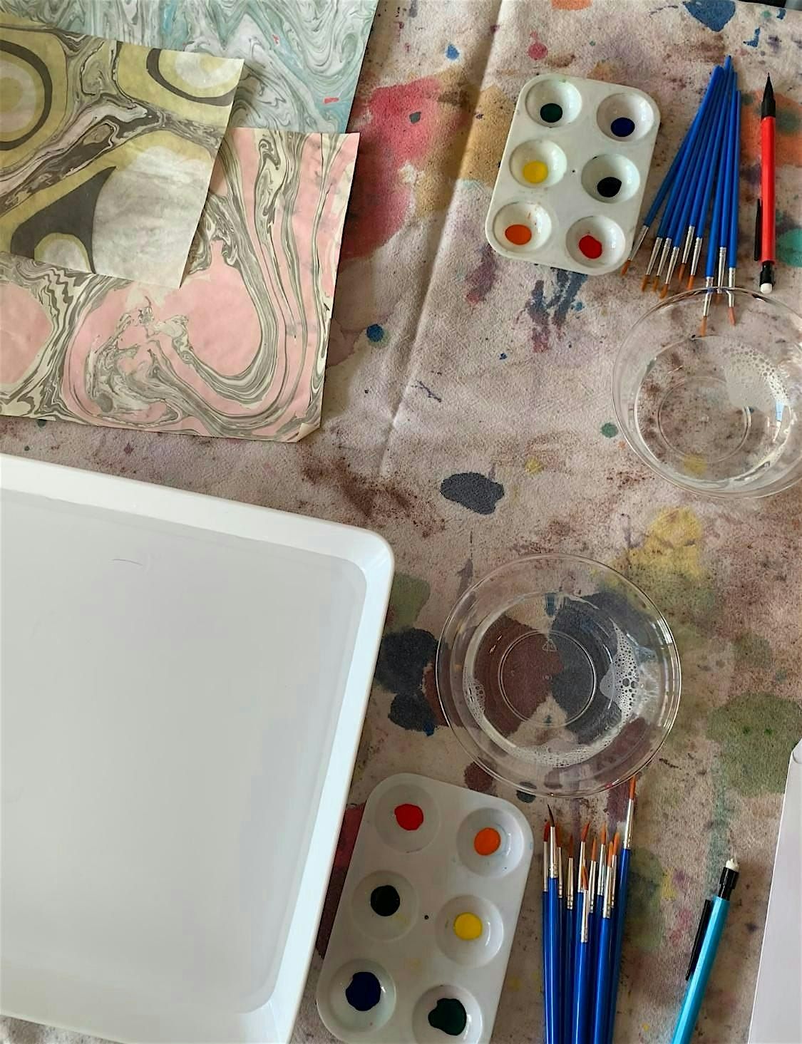 Suminagashi: Meditative Marbling on Silk & Paper at Wolf Point Distilling