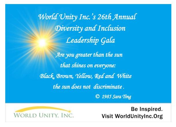 World Unity Inc.'s 26th Annual Diversity and Inclusion Leadership Gala