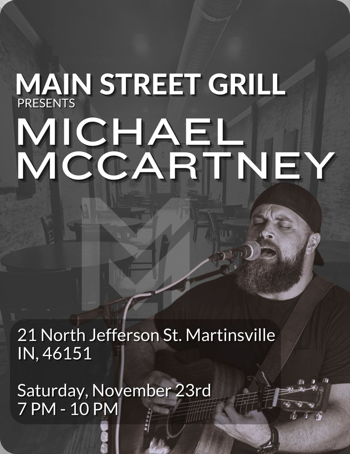 Michael McCartney Live at Main Street Grill Martinsville!!!