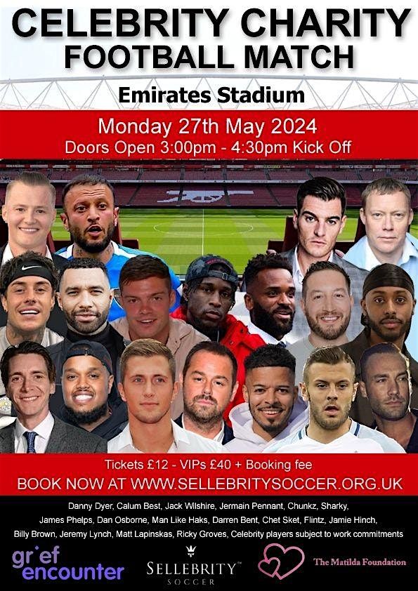 Celebrity charity football match at Emirates Stadium