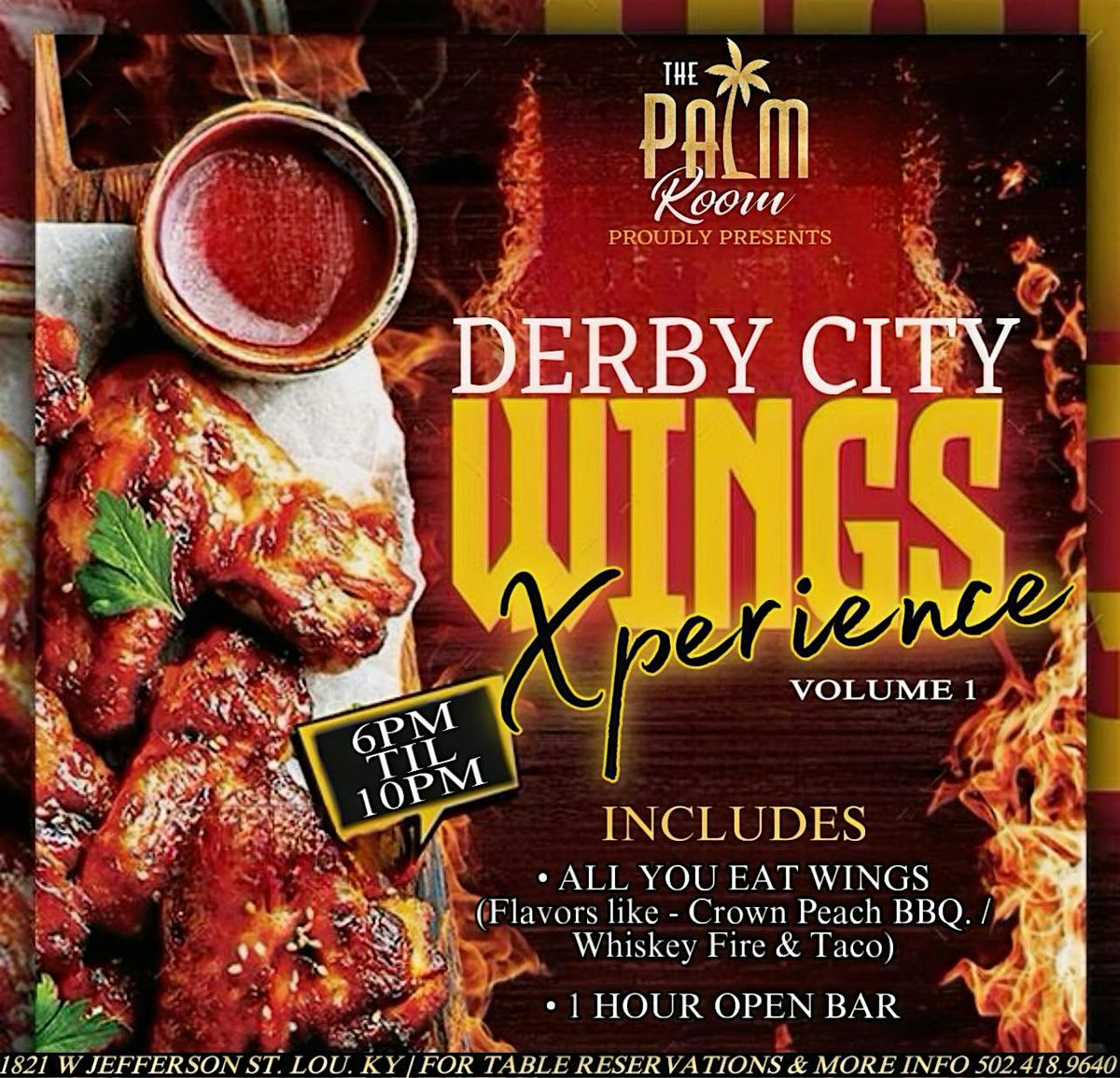 THE DERBY CITY WINGS XPERIENCE \u201cALL YOU CAN EAT\u201d @ THE PALM ROOM