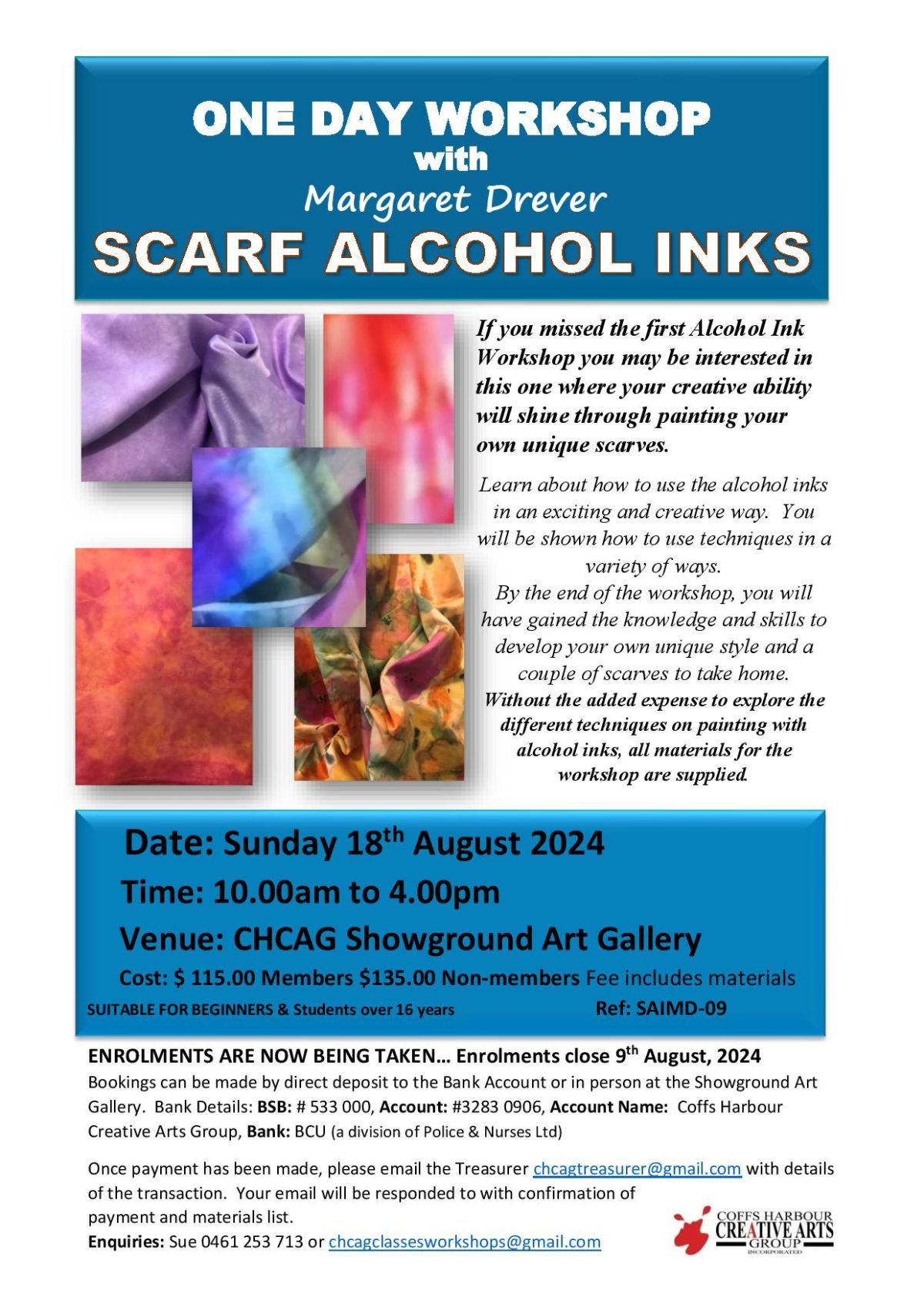 Scarf - Alcohol Inks One-day Workshop