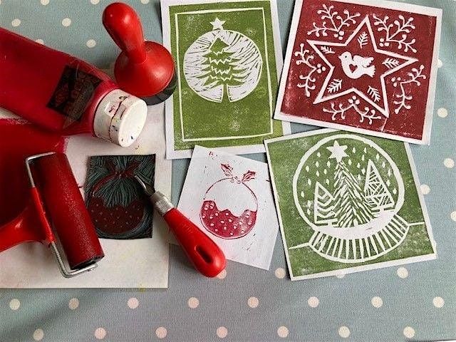 Lino print Christmas cards