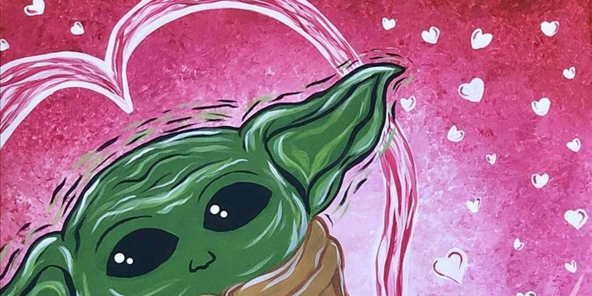 Baby Yoda Love Paint and Sip by Classpop!™, Painting with a Twist