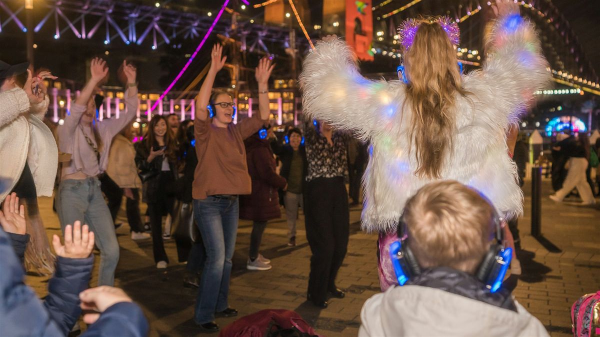 Silent Disco Party Walk - Vivid Tours - Darling Quarter May 24 Session 2