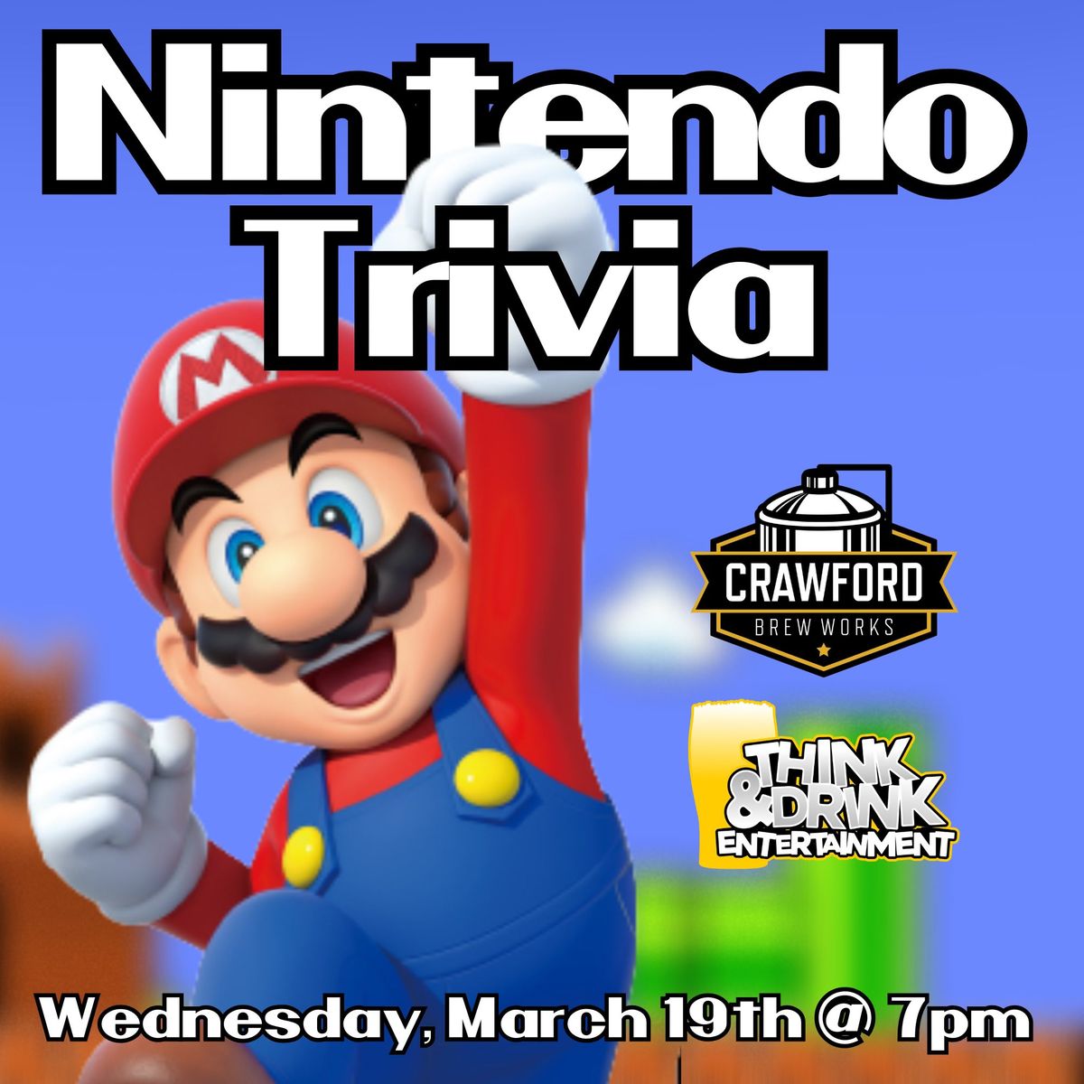 Nintendo Trivia @ Crawford Brew Works (Bettendorf, IA) \/ Wednesday, March 19th @ 7pm