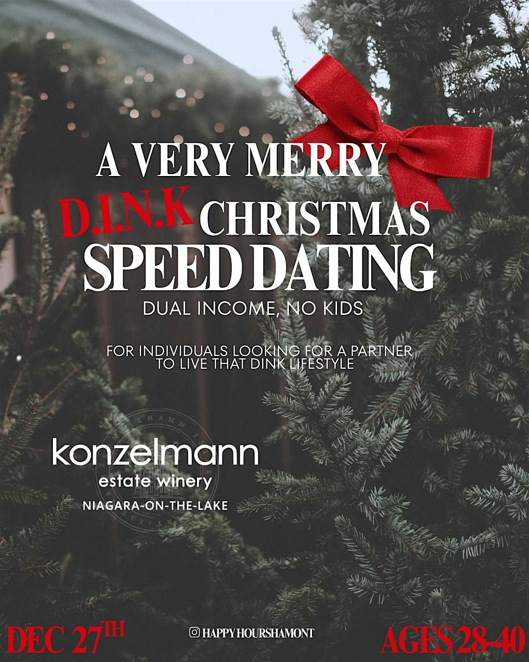 A Very Merry DINK Christmas SpeedDatingAges 28-40@Konzelmann Estates Winery