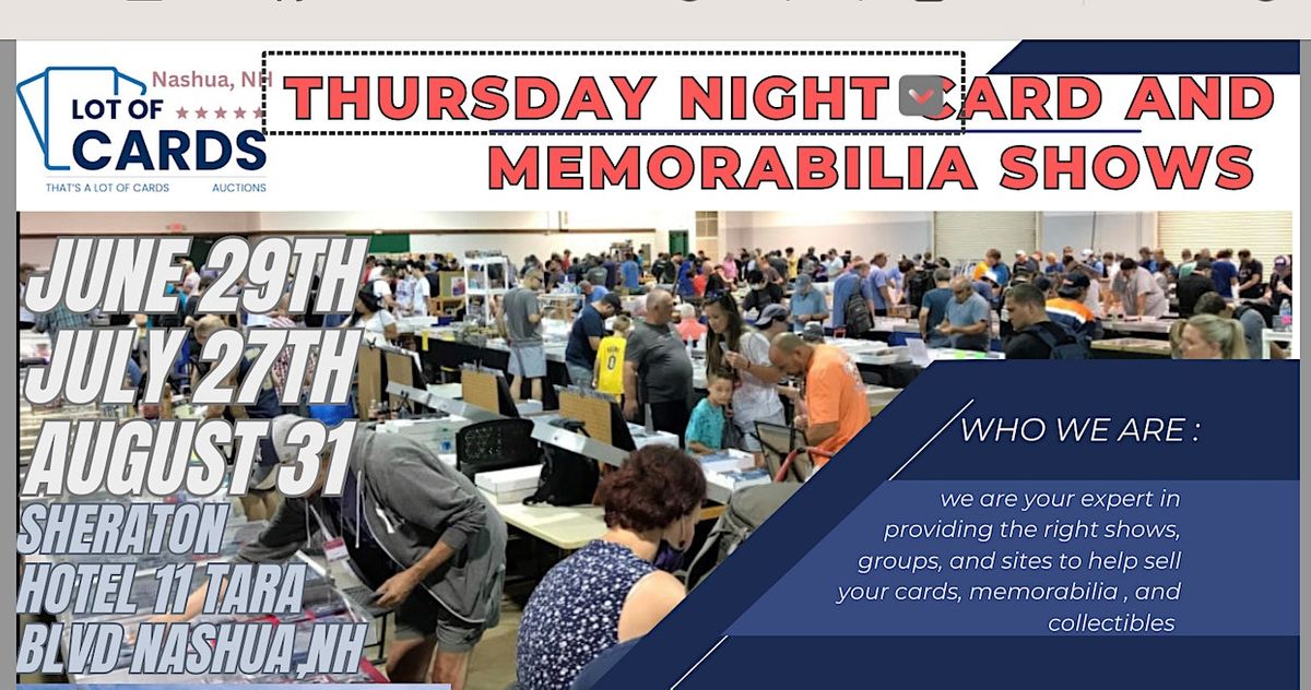Thursday night sports and non sports cards and memorabilia show