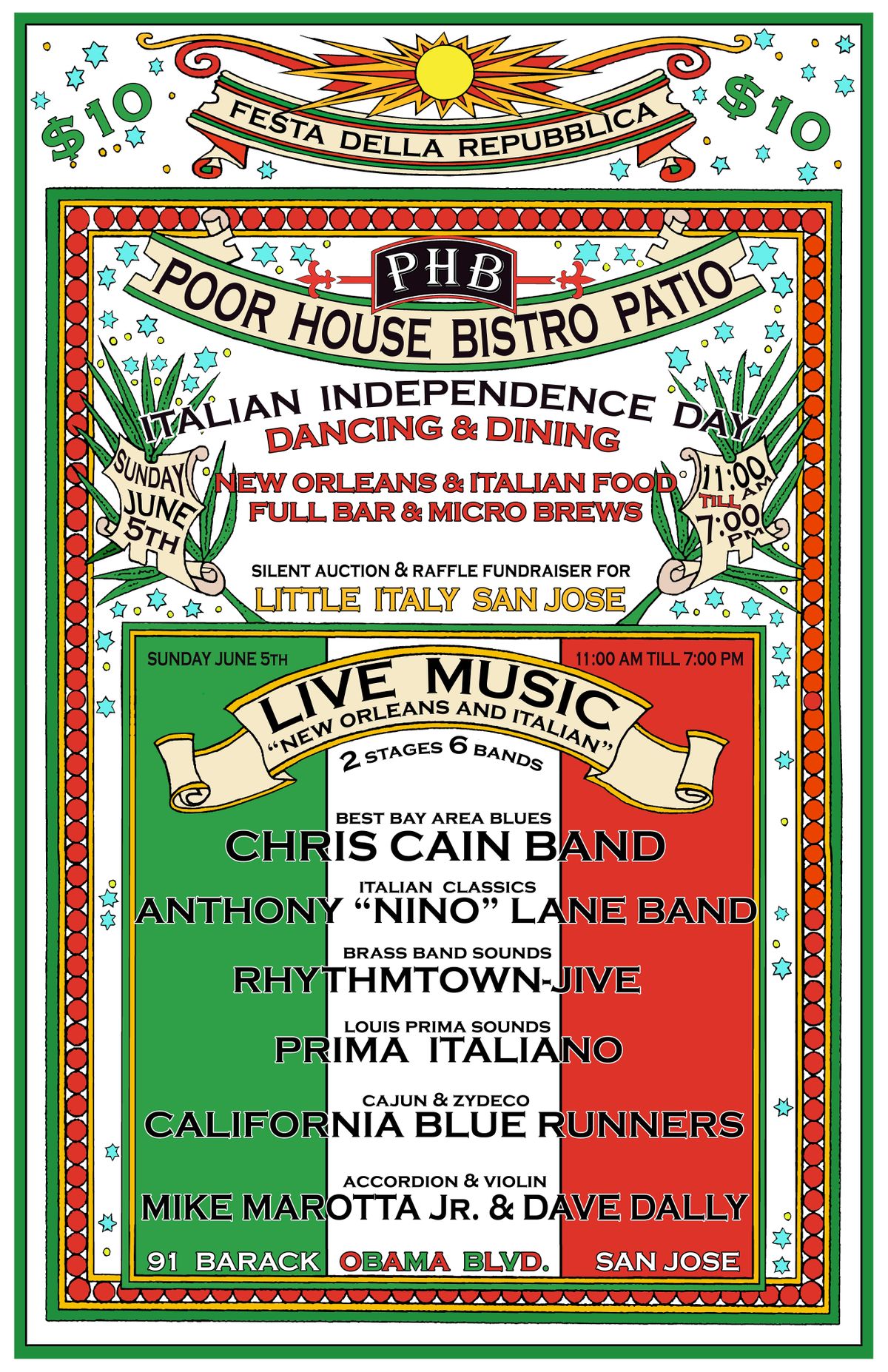 Poor House Bistro Patio Italian Independence Day "Festa della Republica