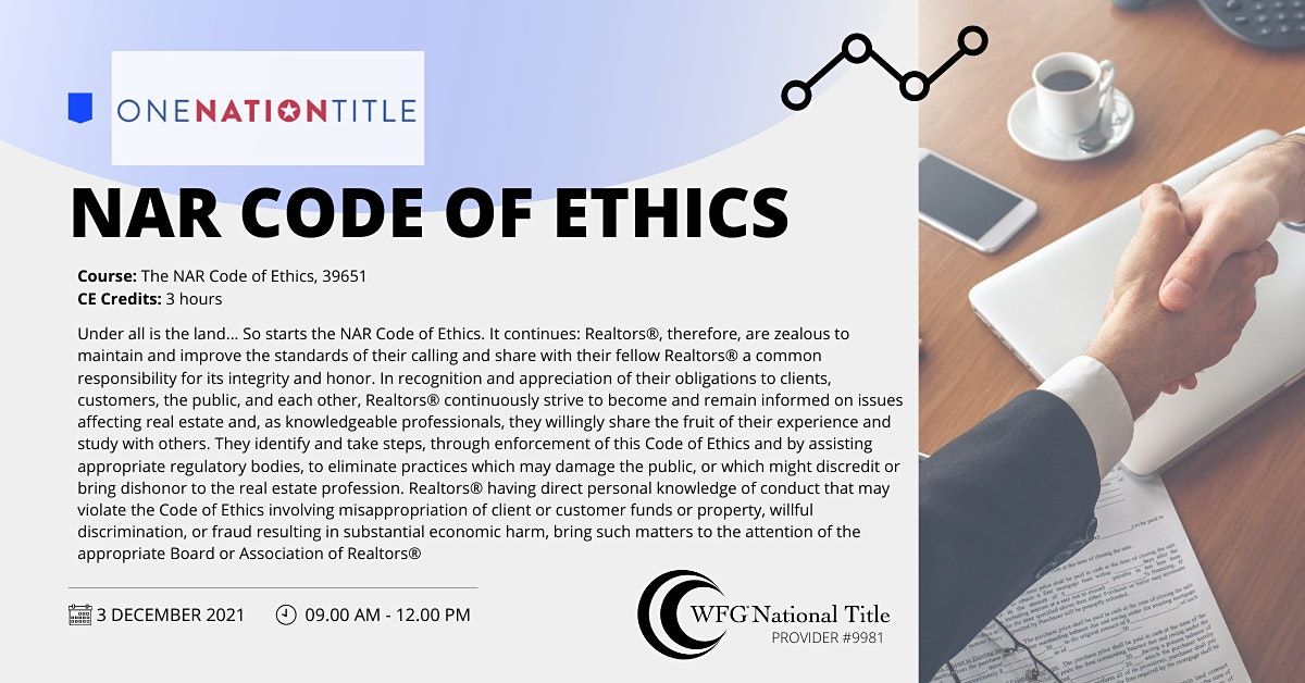 NAR Code of Ethics - One Nation Title