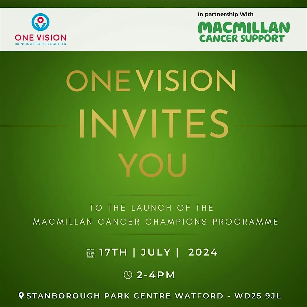 One Vision and Macmillan Cancer Champions Programme