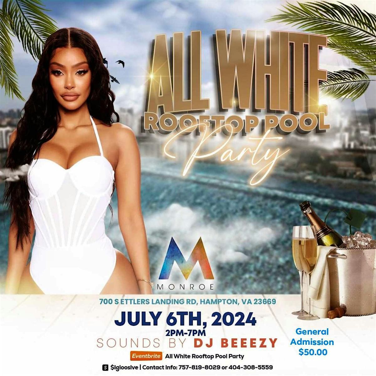 All White Rooftop Pool Party