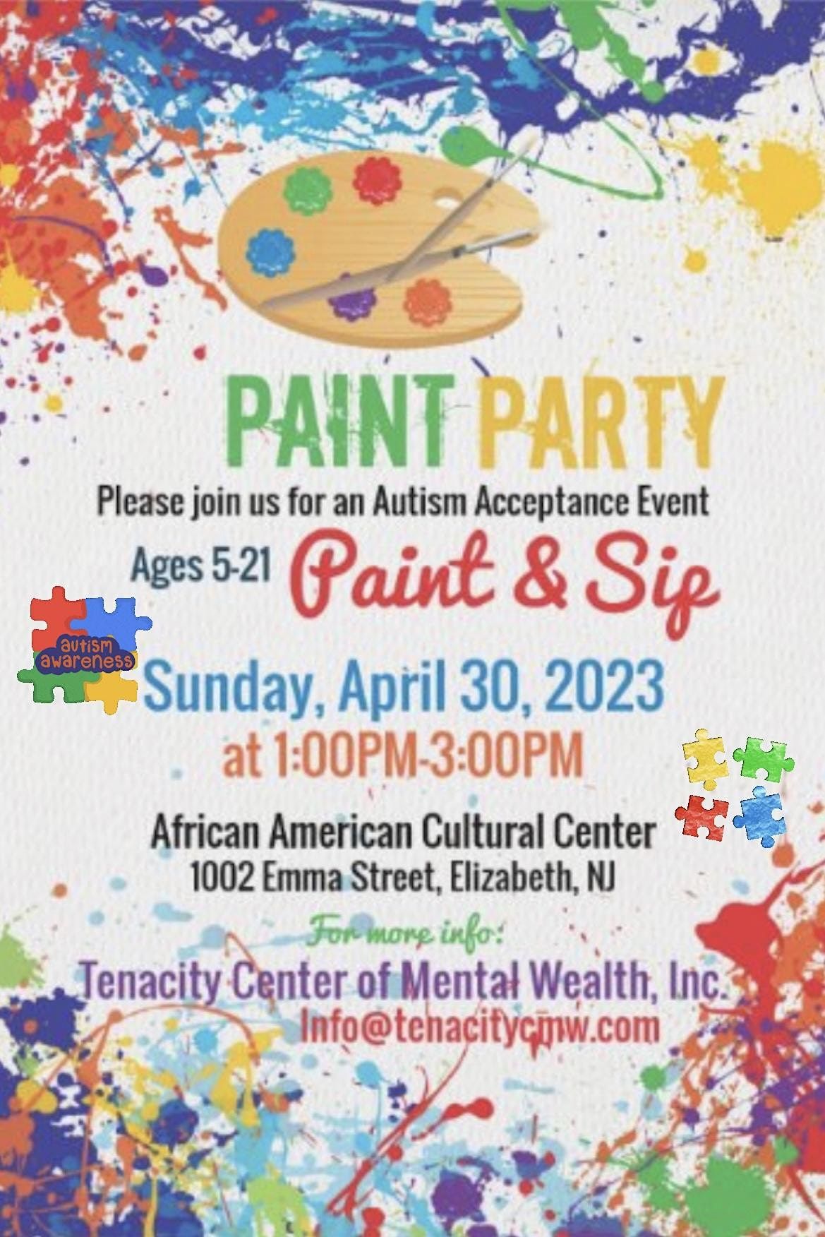 Autism Acceptance Paint & Sip, African American Cultural & Learning