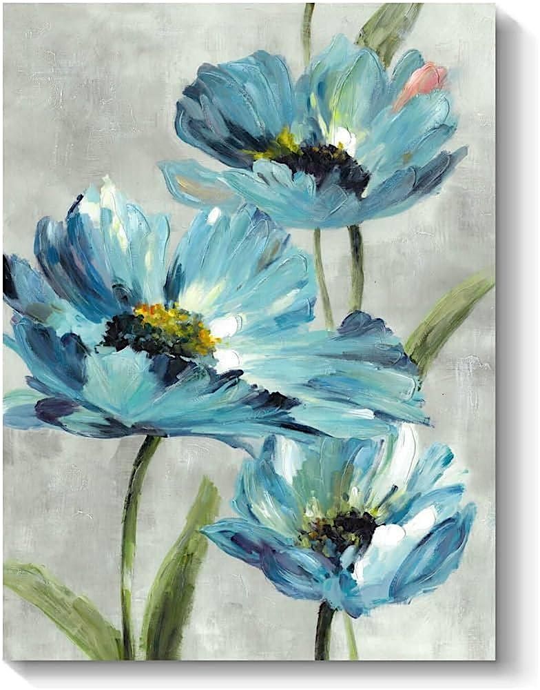 Paint & Sip around town at Mamouns Falafel Restaurant- Blue flowers