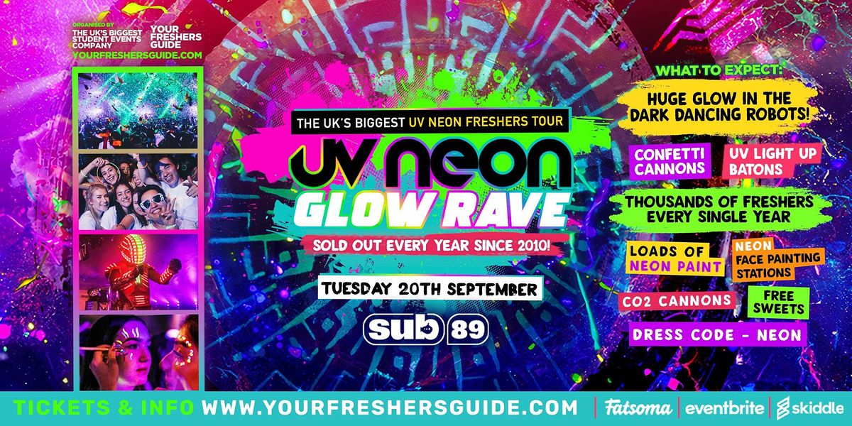 UV Neon Glow Rave | Reading Freshers 2022, Sub89, Reading, 20 September ...