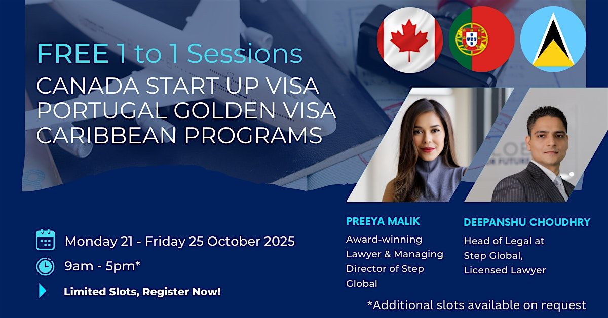 1 to 1 Consultation with Step Global on Canada, Portugal and Caribbean Visa