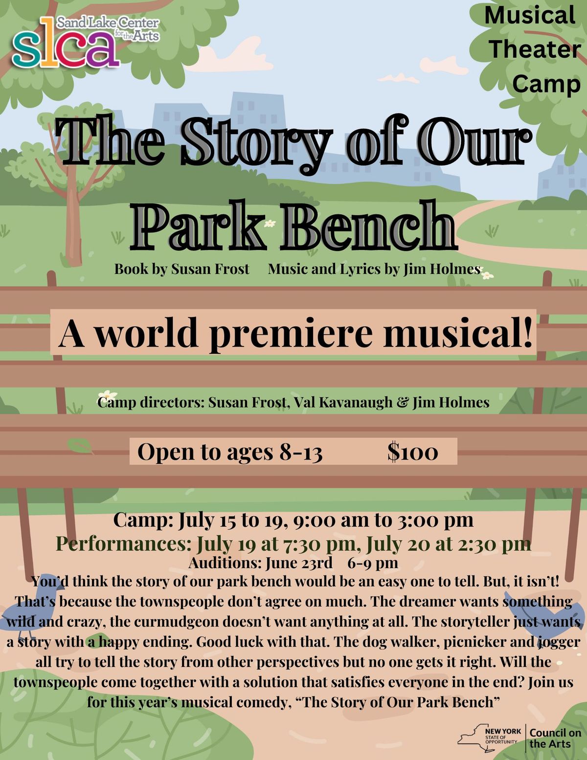 SLCA Summer Musical Camp: The Story of Our Park Bench