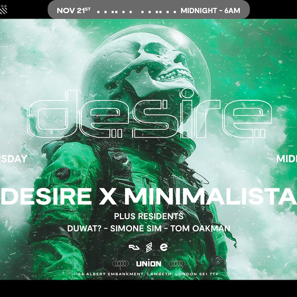 Desire - WEEKLY THURSDAY After Party - MINIMALISTA