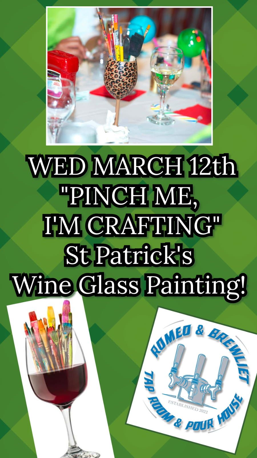 \ud83c\udf40 Pinch Me, I'm Crafting: St. Patrick\u2019s Wine Glass Painting! \ud83c\udf40