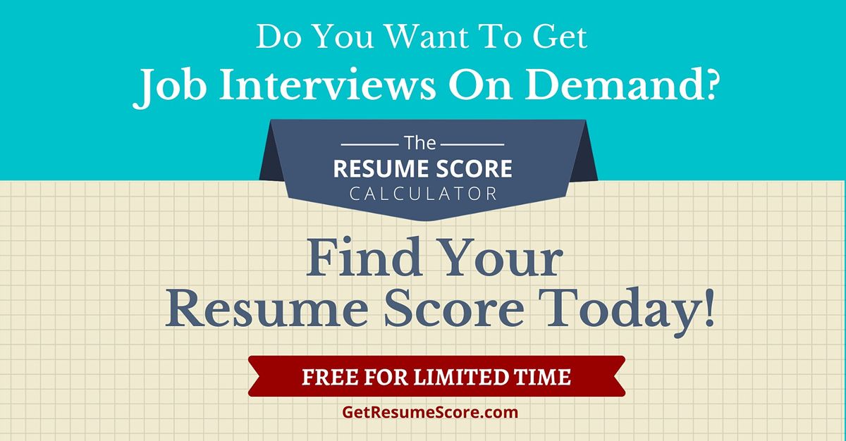 "Resume Score Maximizer" \u2014 Do You Know Your Resume Score?  \u2014 New Orleans 