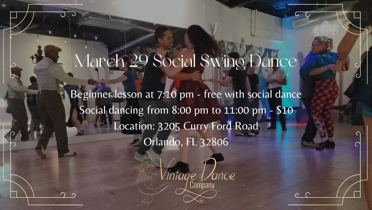 March 29 Social Swing Dance 