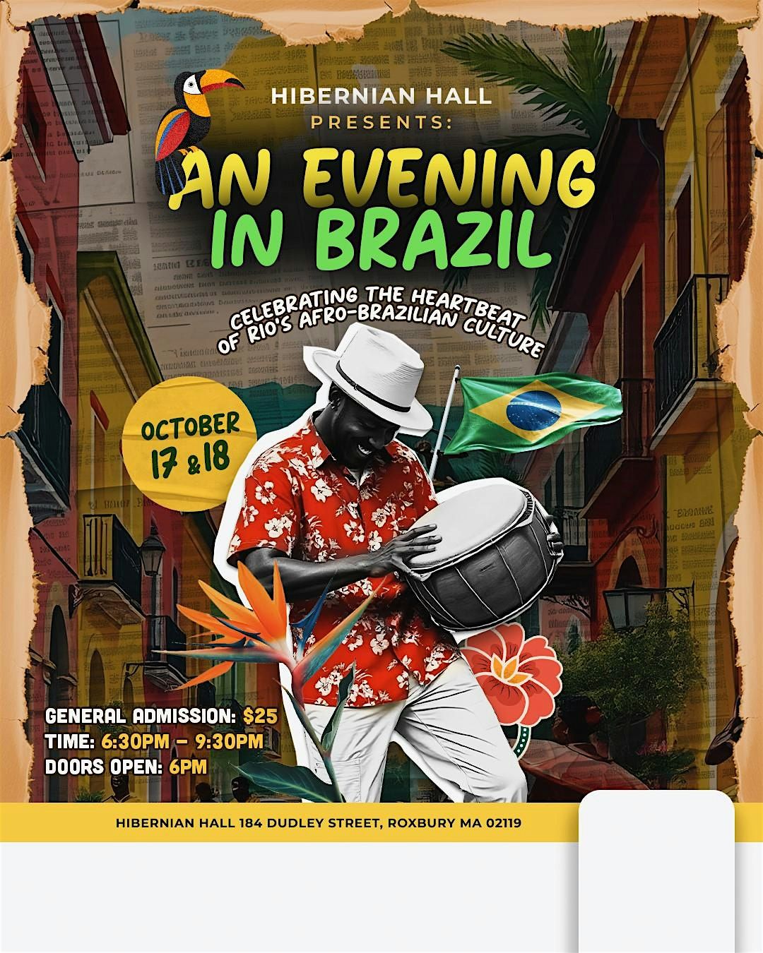 Hibernian Hall presents: "An Evening in Brazil"