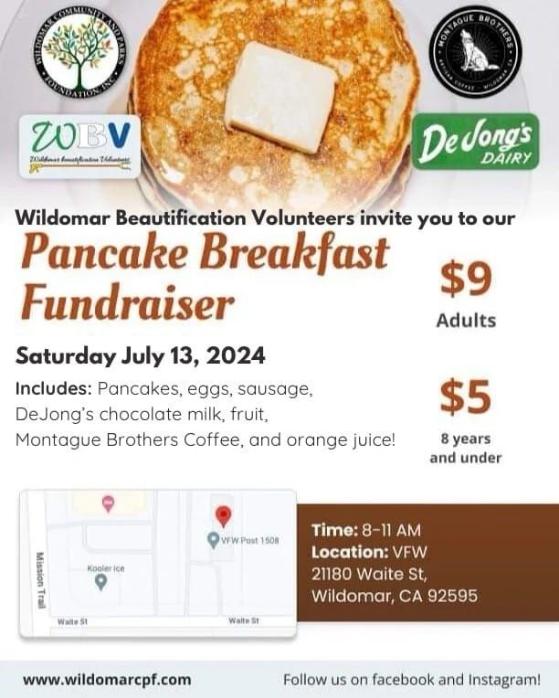 Sat 7\/13\/24 Pancake Breakfast Fundraiser 8-11am