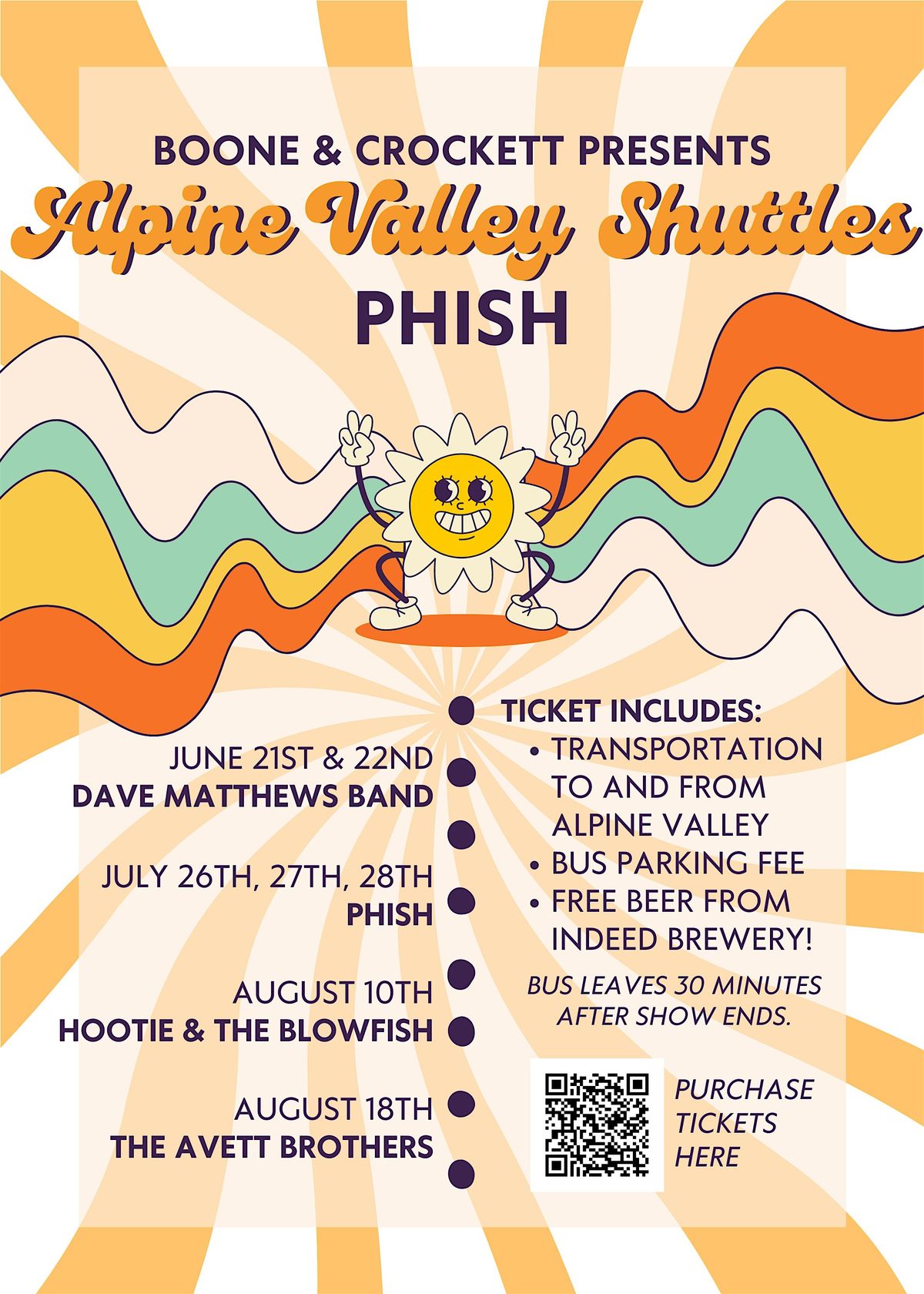 Alpine Valley Shuttle to PHISH - SATURDAY