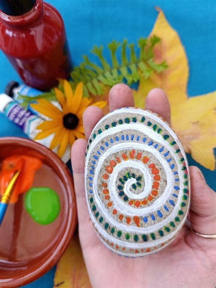 Mindful Pebble Painting in an inspiring Community Garden